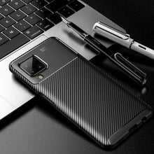Samsung Galaxy M12 Case Carbon Slim Cover & Glass Screen Protector