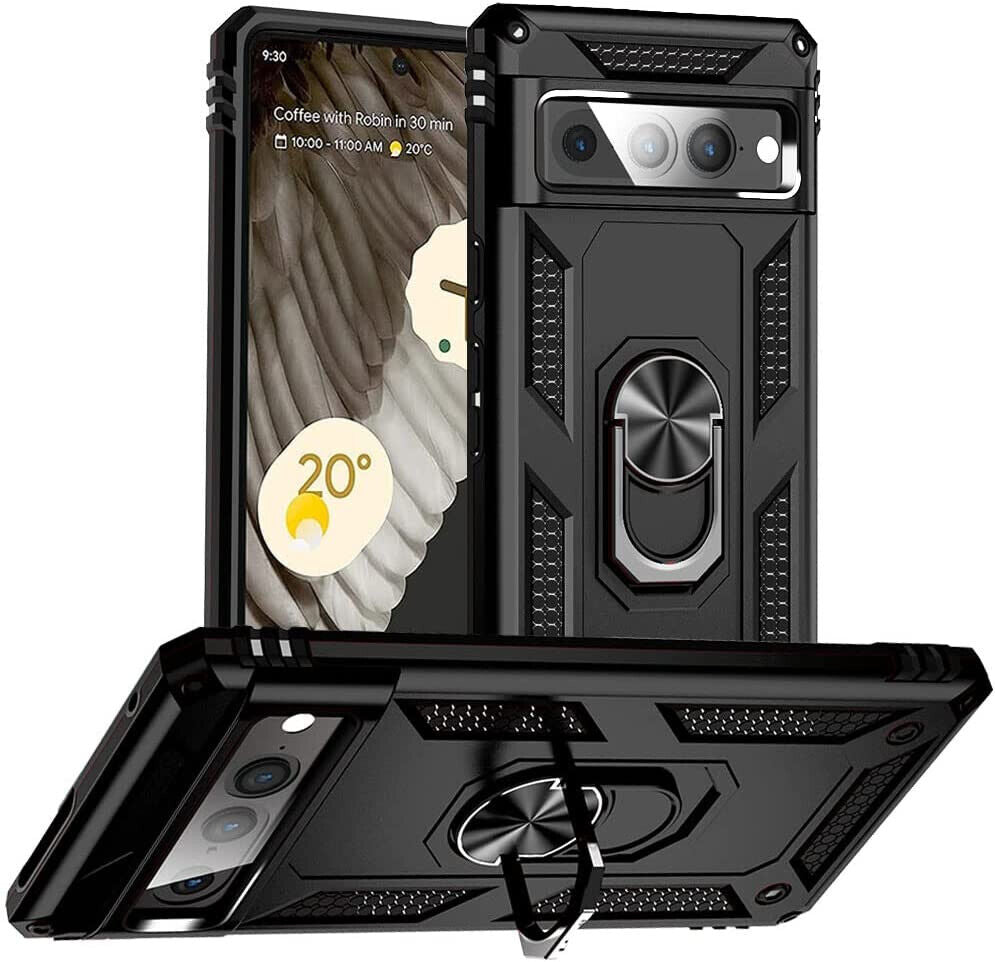 Google Pixel 7 Pro Case Kickstand Shockproof Ring Cover