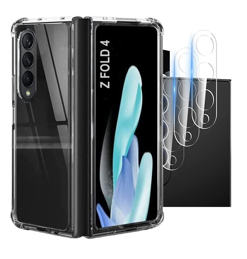 Samsung Galaxy Z Fold 4 Case Clear  Gel Hard Cover   & Camera Protector