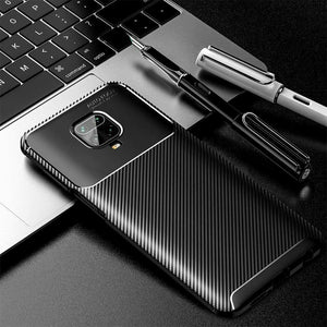 Xiaomi Redmi Note 9S Case Carbon Gel Cover Ultra Slim Shockproof
