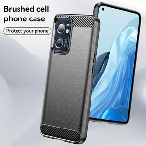 Oppo Find X5 Lite Case Carbon Fibre Gel Cover & Glass Screen Protector