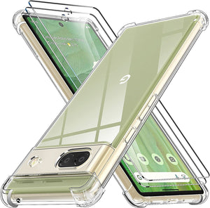 Google Pixel 7 Case Clear Shockproof Cover & Glass Screen Protector