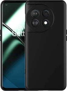 OnePlus 11 Case, Soft Silicone Gel Phone Cover - Matte Black