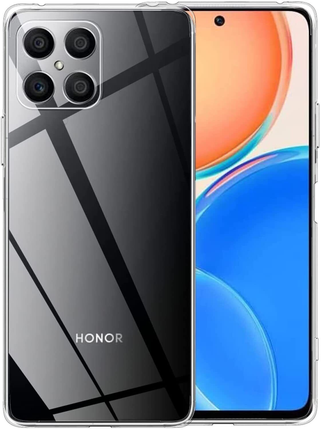 Honor X8 4G / 5G Case, Slim Silicone Clear Gel Phone Cover