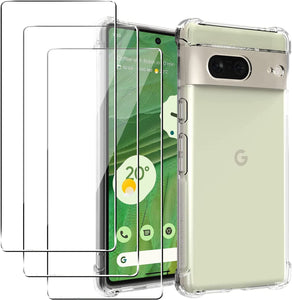 Google Pixel 7 Case Clear Shockproof Cover & Glass Screen Protector