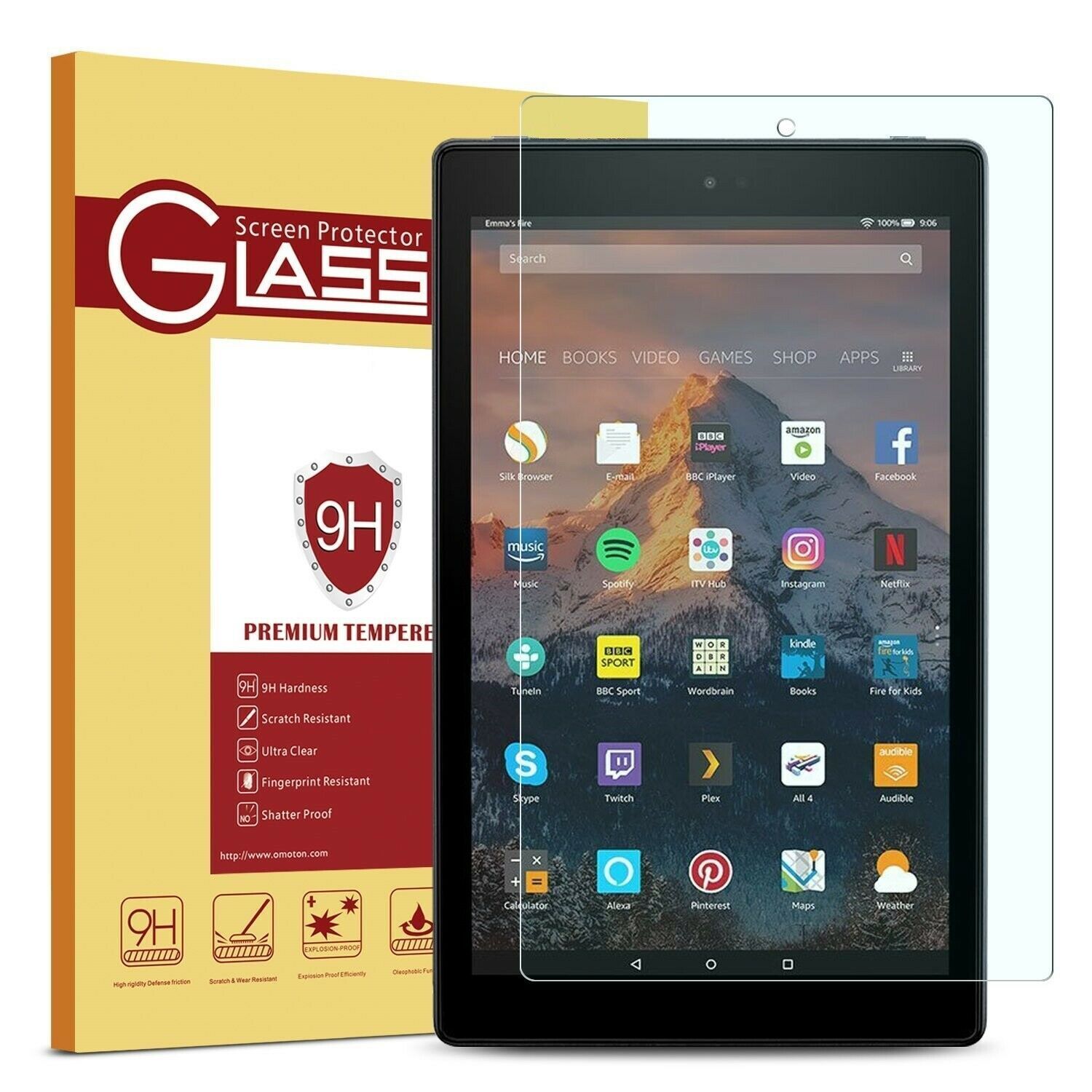 Amazon Fire HD 10 2019/2021/Plus Screen Protector Glass  HD8/HD8 Plus
