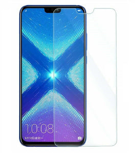 Compatible Huawei Honor 8X Case Carbon Fibre Gel Cover & Glass Screen Protector