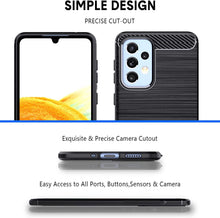 Samsung Galaxy A23 4G/5G Case Carbon Fibre Cover & Glass Screen Protector