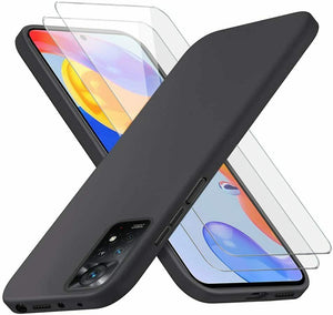Xiaomi Redmi Note 11 Pro Case Slim Silicone Cover & Glass Screen Protector