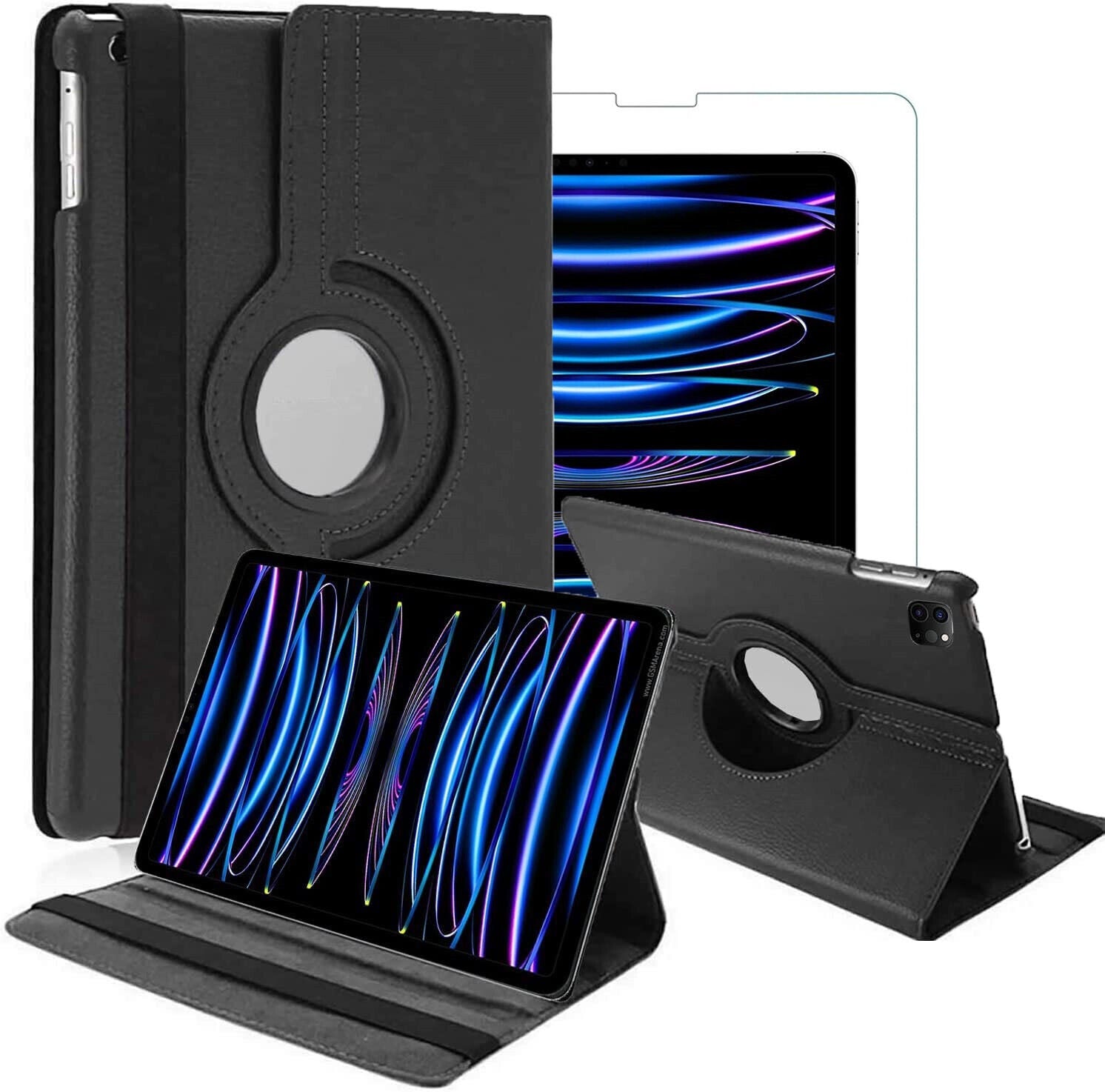Apple iPad Pro 11 (2022) Case 360 Stand Cover & Glass Protector (11.0")  4TH