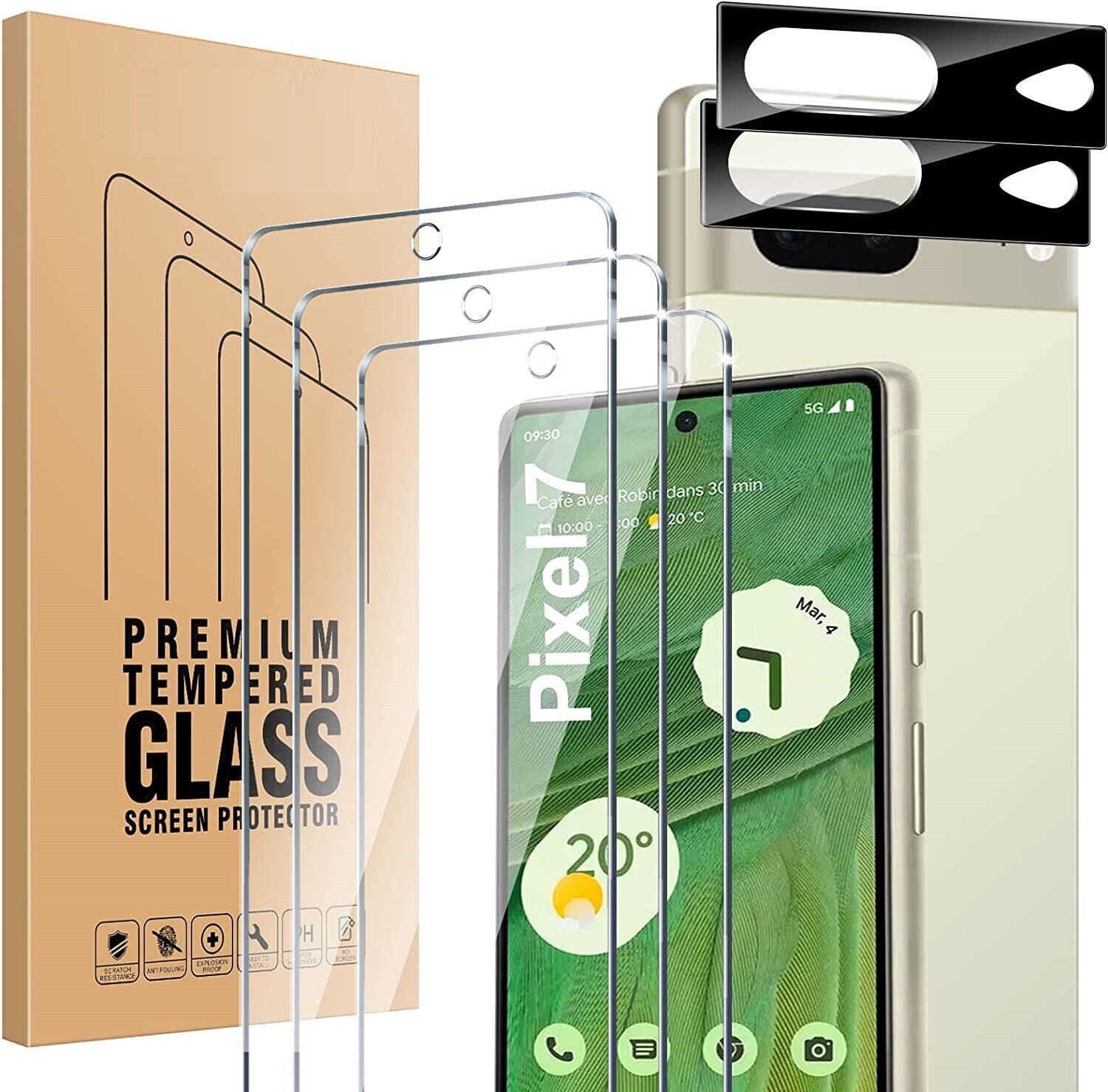 Google Pixel 7 Tempered Glass Screen Protector & Camera lens Glass