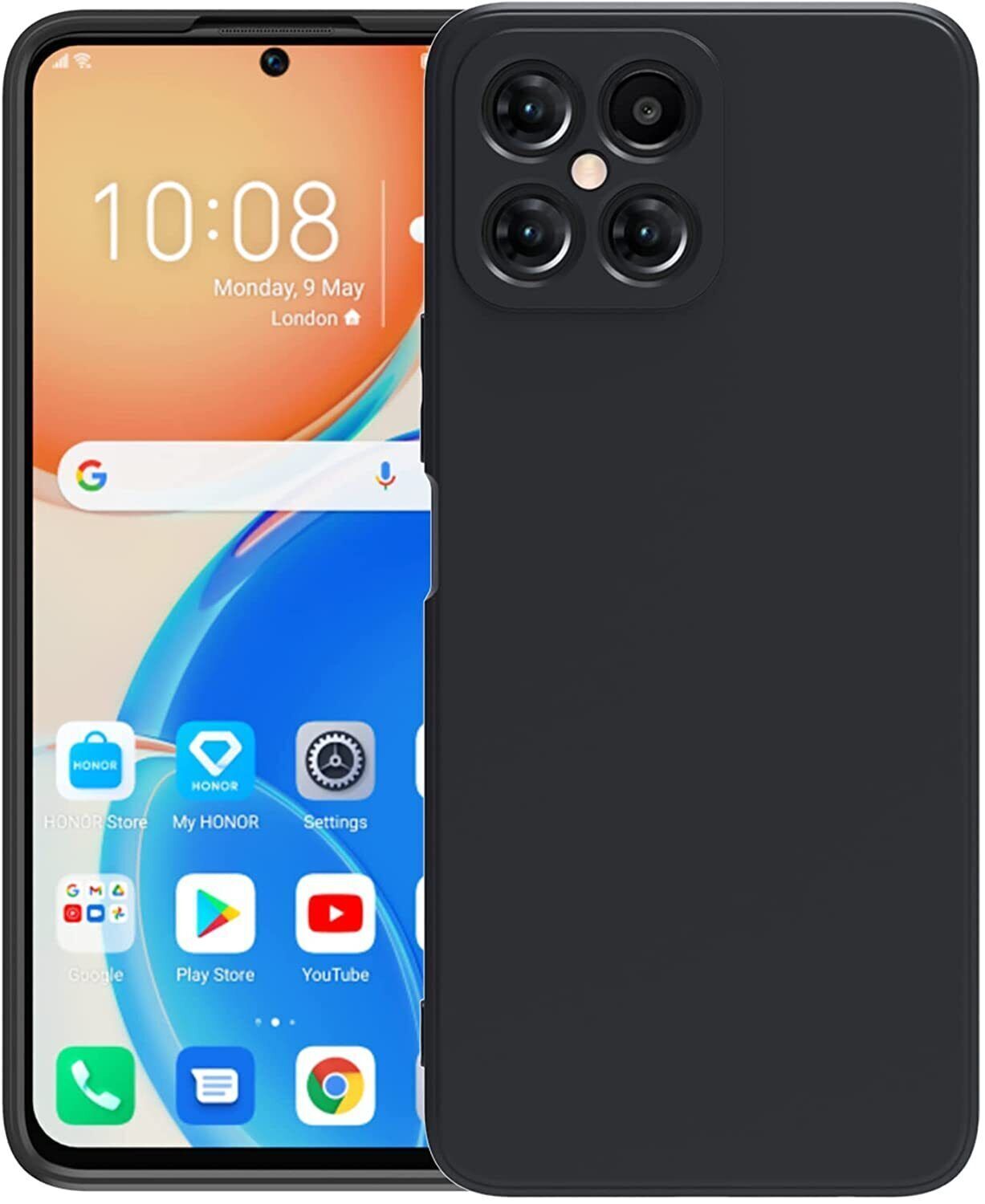 Honor X8 4G / 5G Case Slim Gel Cover - & Glass Screen Protector