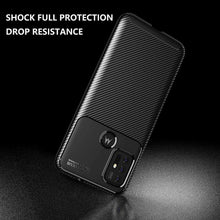 Motorola Moto G20 Case Carbon Slim Cover & Glass Screen Protector