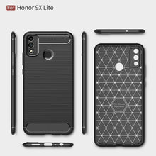 Compatible Honor 9X Lite Case Carbon Fibre Cover & Glass Screen Protector