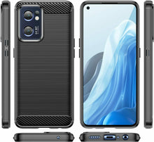 Oppo Find X5 Lite Case Carbon Fibre Gel Cover & Glass Screen Protector