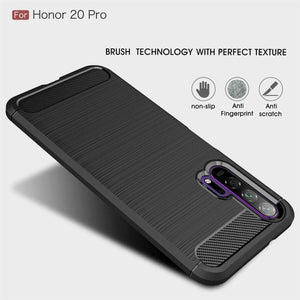 Honor 20 Pro Case Carbon Fibre Cover & Glass Screen Protector