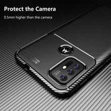 Motorola Moto G20 Case Carbon Slim Cover & Glass Screen Protector