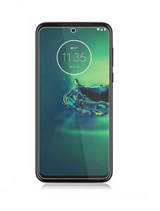 Motorola Moto G8 Plus Case Carbon Fibre Cover & Glass Screen Protector