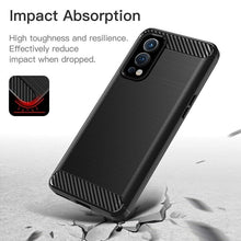 OnePlus Nord 2 5G Case Carbon Fibre Cover & Glass Screen Protector