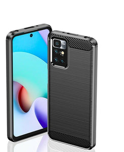 Xiaomi Redmi Note 11 4G Case Carbon Fibre Cover & Glass Screen Protector