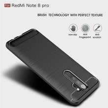 Xiaomi Redmi Note 8 Pro Case Carbon Fibre Cover & Glass Screen Protector