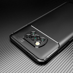 Xiaomi Poco X3 NFC Case Carbon Slim Cover & Glass Screen Protector