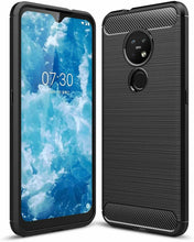 Nokia 6.2 Case Carbon Fibre Cover & Glass Screen Protector