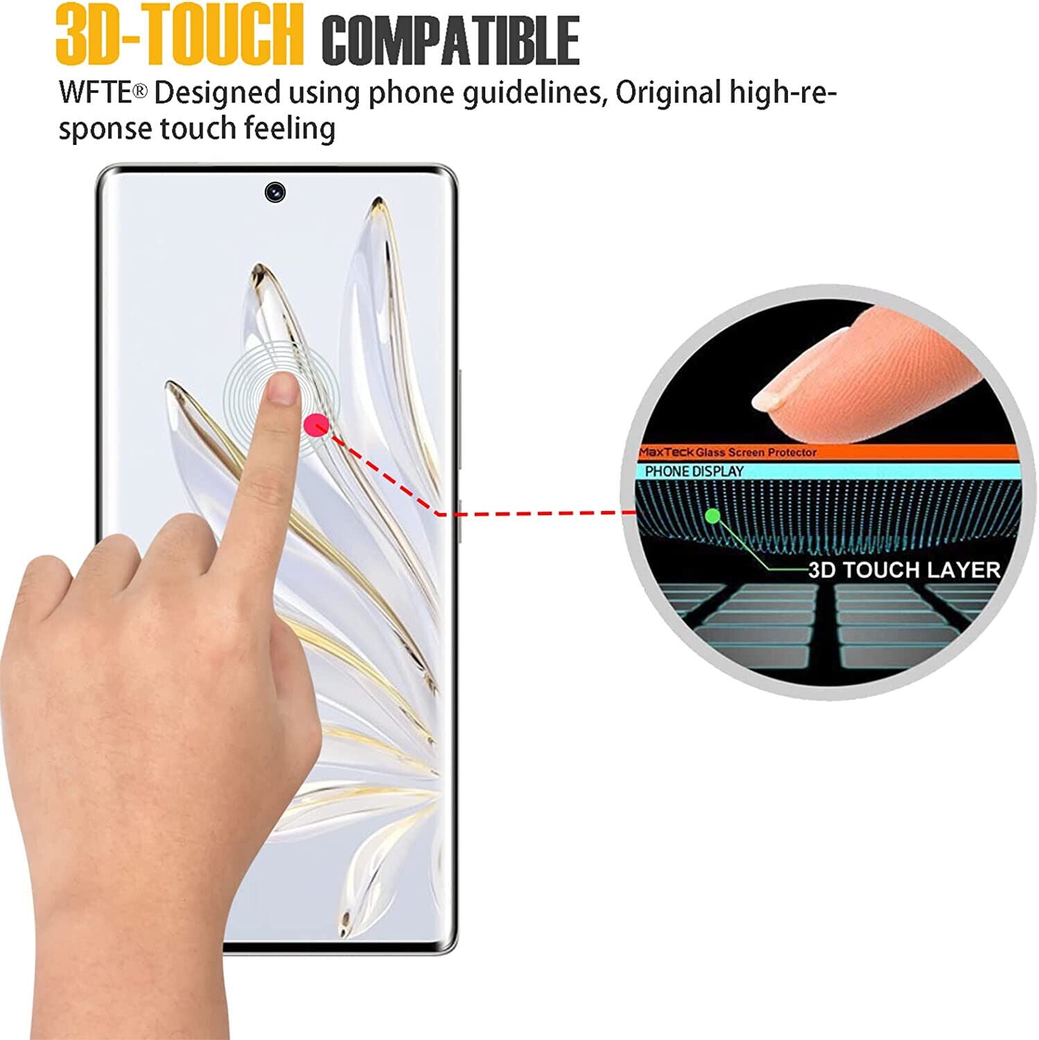 2 Pack Honor 70 Glass Screen Protector Full Coverage