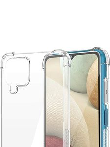 Samsung Galaxy A12 Case Clear Shockproof Cover & Glass Screen Protector