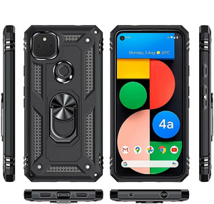 Google Pixel 4a Case Kickstand Shockproof Ring Cover