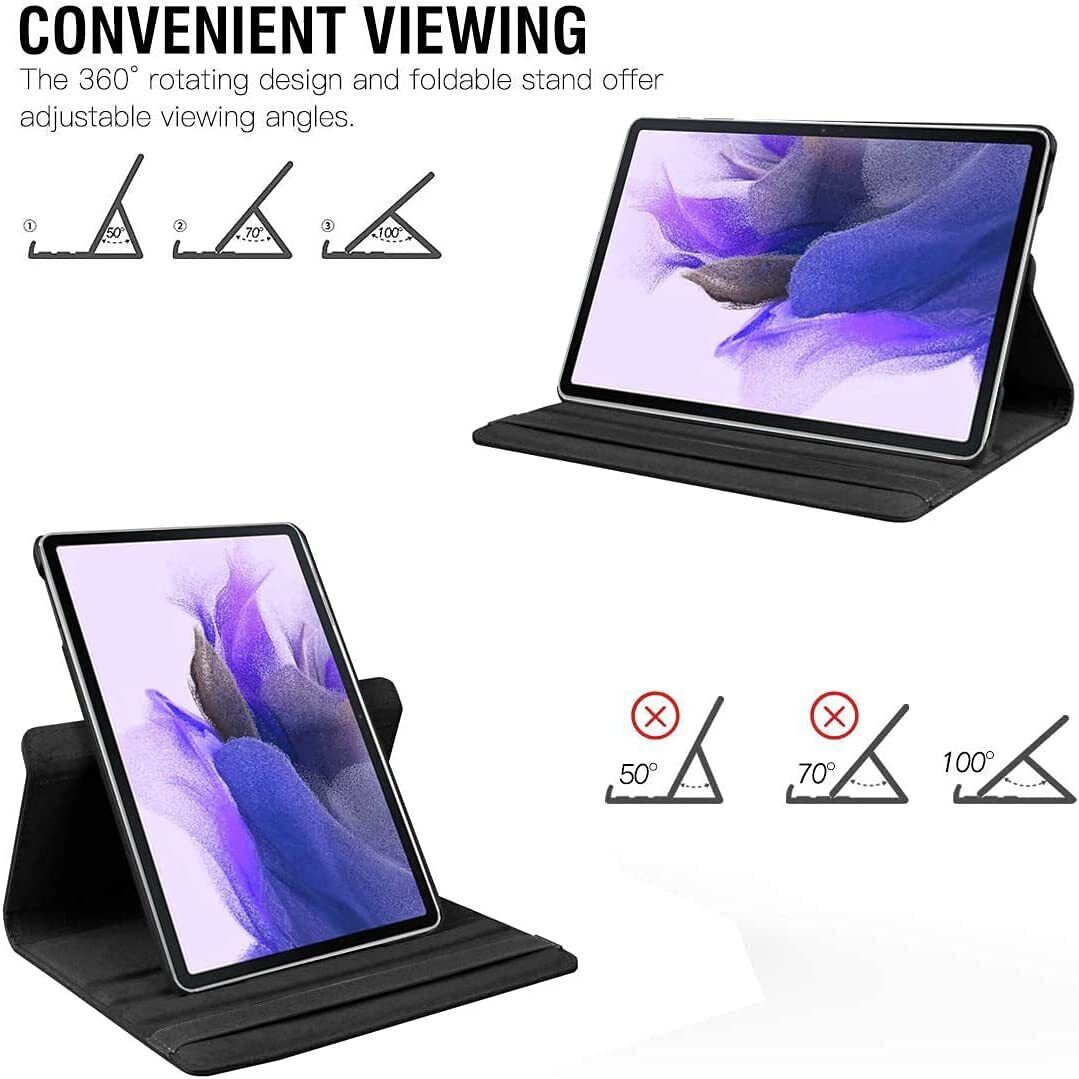Samsung Galaxy Tab S7+ Tab S8+ S7 FE Leather Flip Case Tablet Cover 12.4"