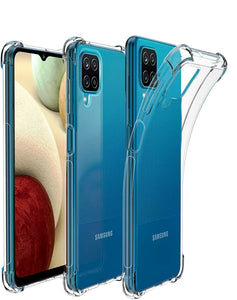 Samsung Galaxy A12 Case Clear Shockproof Cover & Glass Screen Protector