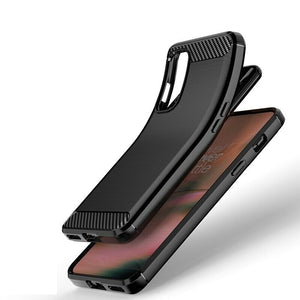 OnePlus Nord 2 5G Case Carbon Fibre Cover & Glass Screen Protector