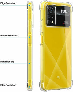 Xiaomi Poco X4 Pro 5G Case Clear Shockproof & Glass Screen Protector