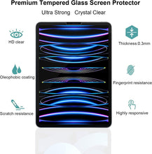 (2 Pack) Apple iPad Pro 12.9 (2022) Tempered Glass Screen Protector 6TH Gen