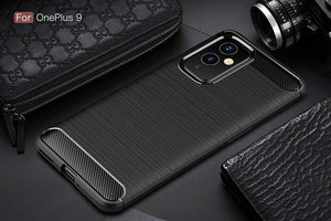 OnePlus 9 Case Carbon Fibre Cover & Glass Screen Protector