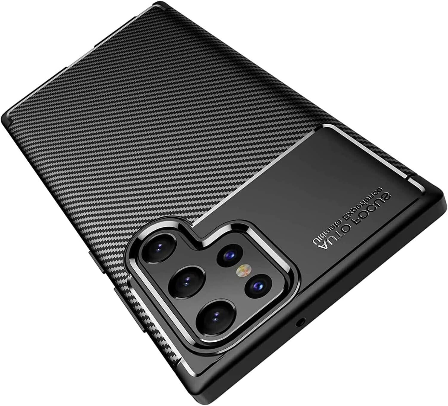 Phone Case Samsung Galaxy S23 Ultra Carbon Slim Cover & Screen Protector