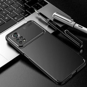 Xiaomi Poco X4 Pro 5G Case Carbon Slim Cover & Glass Screen Protector