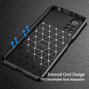 Xiaomi Poco X4 Pro 5G Case Carbon Slim Cover & Glass Screen Protector