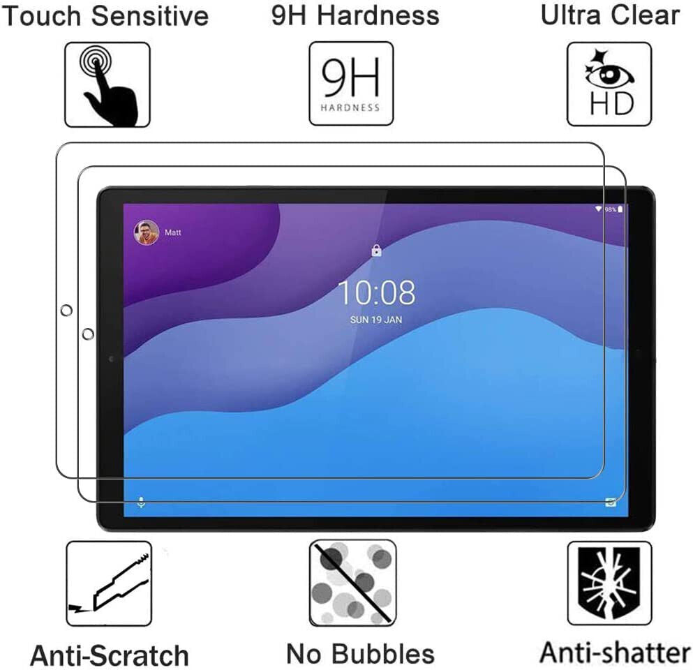 (2 Pack) Lenovo M10 2nd Gen 10.1"  Glass Screen Protector TB-X306X / X306F
