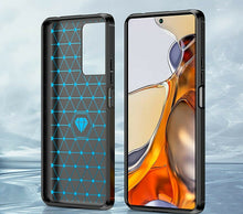Xiaomi 11T Case Carbon Fibre Cover & Glass Screen Protector