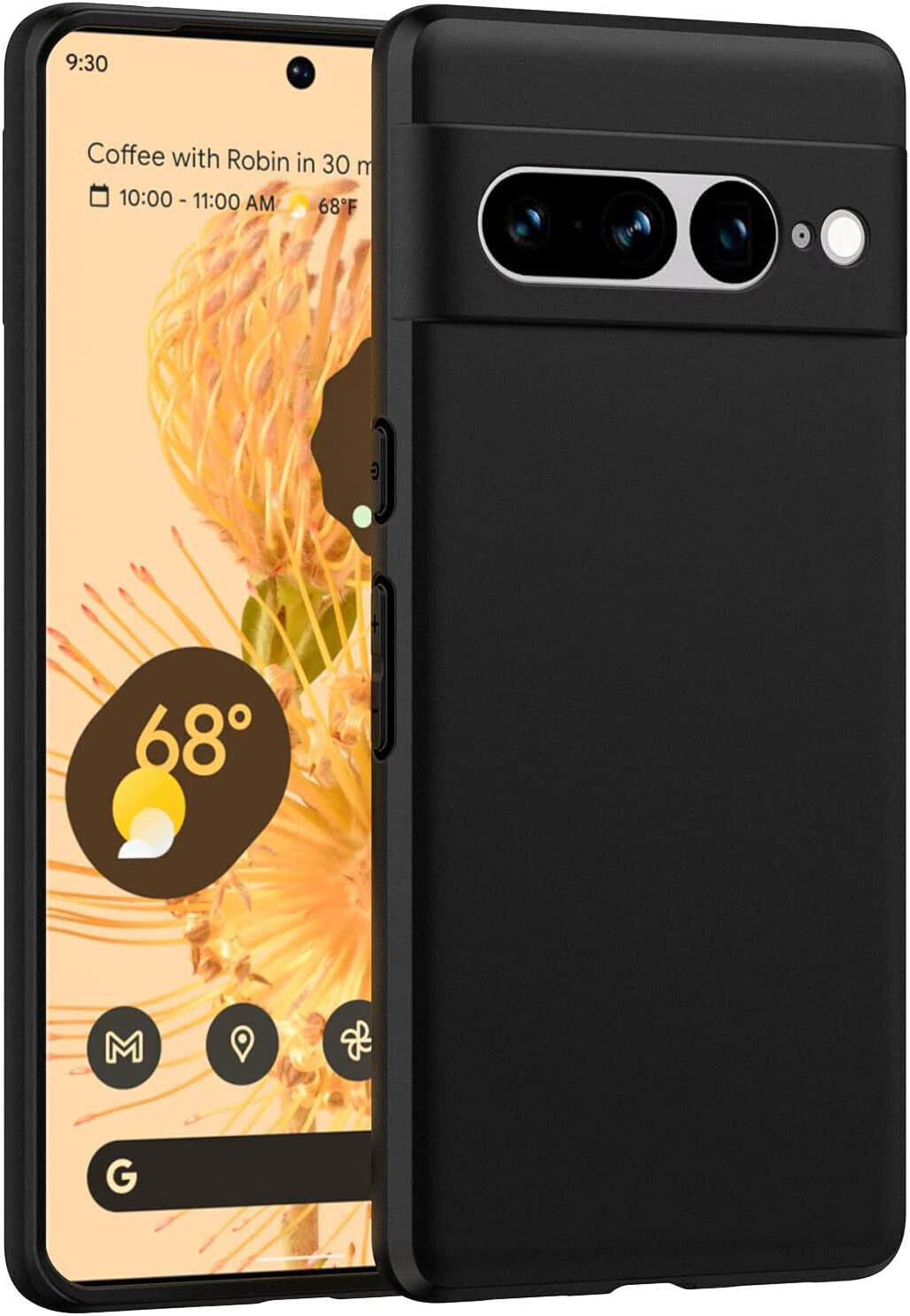 Google Pixel 7 Pro Case Slim Soft Silicone Gel Cover - Matte Black
