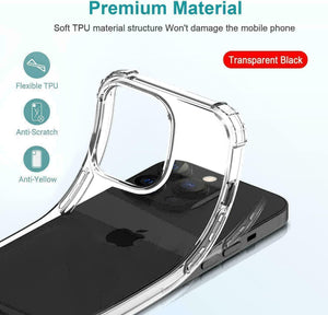 Iphone 14 Case Clear Shockproof Slim  Gel Cover & Glass Screen Protector