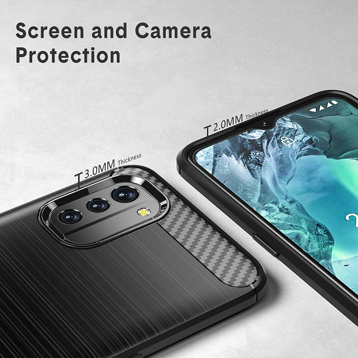 Nokia G60 / G60 5G Case Carbon Fibre Gel Cover Ultra Slim Shockproof