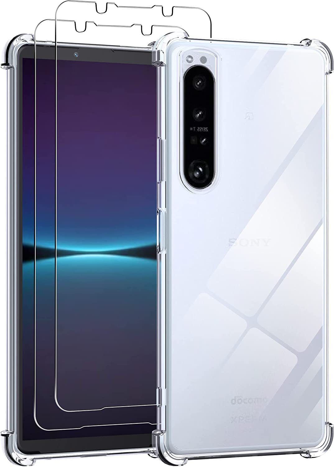 Fits Sony Xperia 1 IV 5G Case Clear Shockproof Cover & Glass Screen Protector