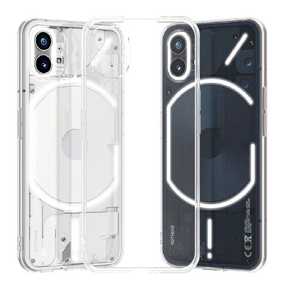 Nothing Phone (1) Case Clear Gel Cover & Glass Screen Protector