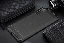 Samsung Galaxy A90 5G Case Carbon Fibre Cover & Glass Screen Protector