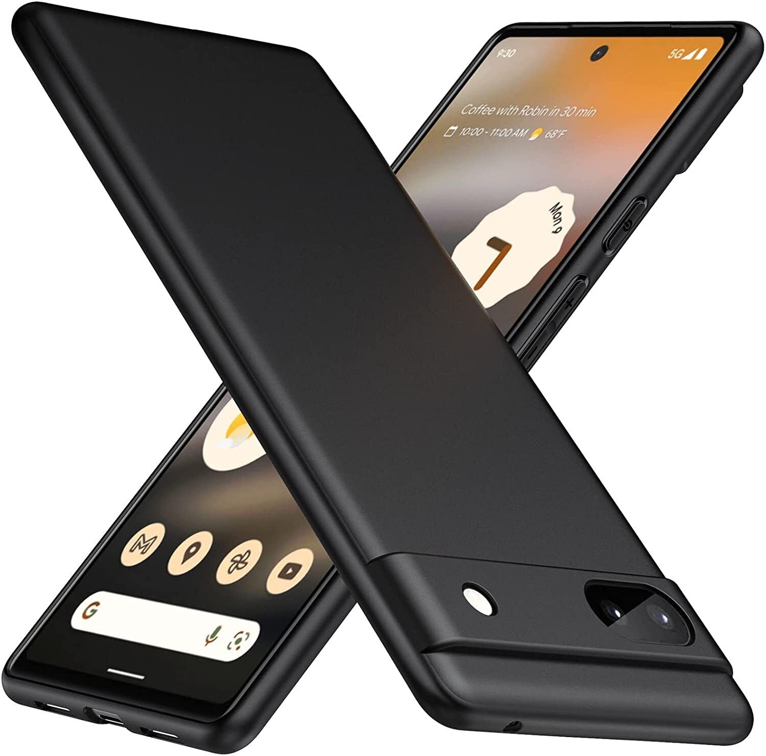 Google Pixel 6a 5G Case Silicone Gel Cover & Glass Screen Protector