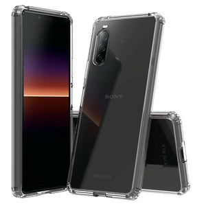 Sony Xperia 10 II Case Clear Slim Gel Cover & 2 Pack Glass Screen Protector