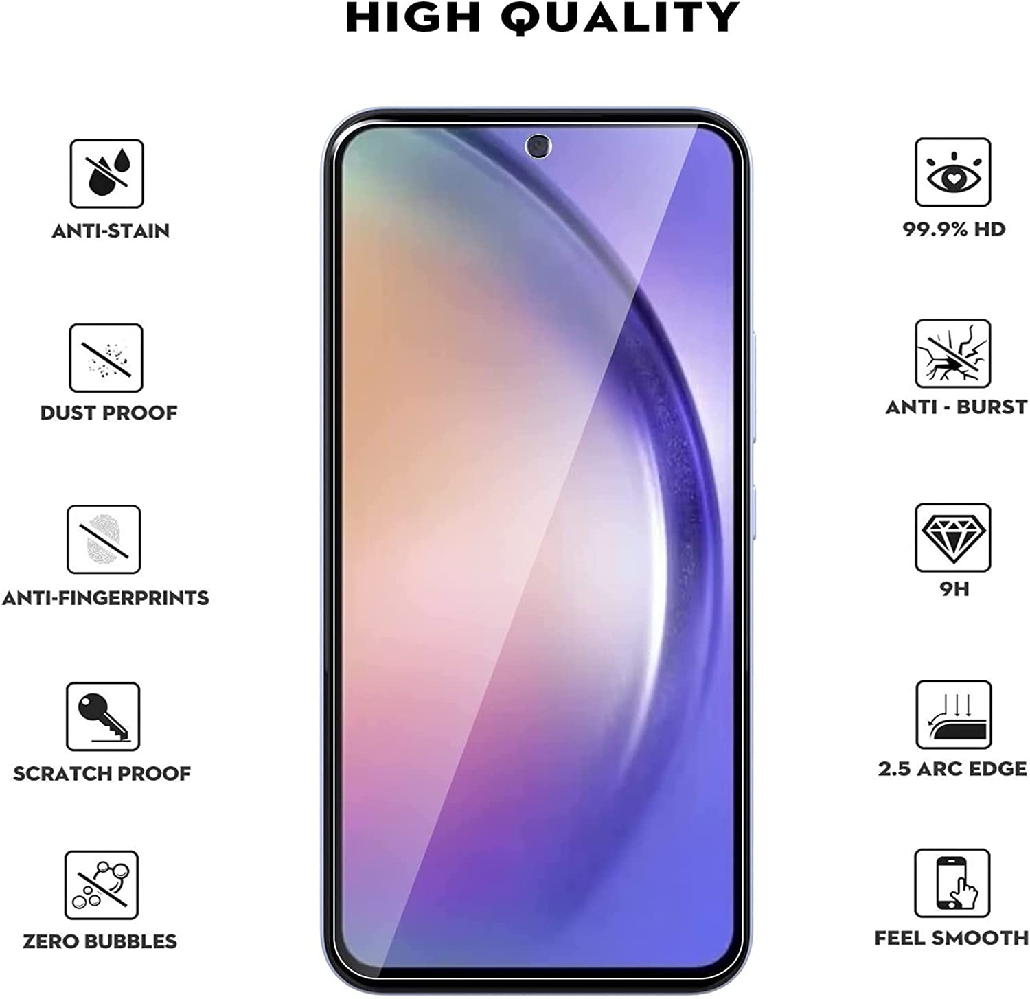 Samsung Galaxy A54 5G Screen Protector Tempered Glass [2 Pack]